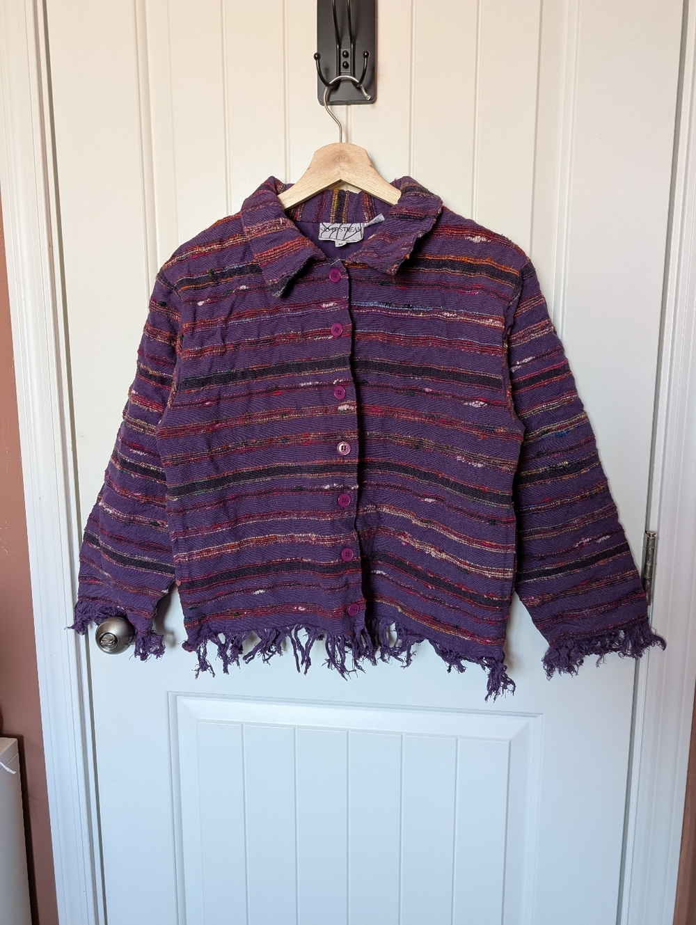 Vintage Silver Stream Cotton Weave Western Jacket Women’s Medium Purple/Red